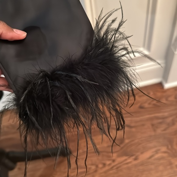 SINCERELY JULES satin feather blazer - Picture 3 of 4